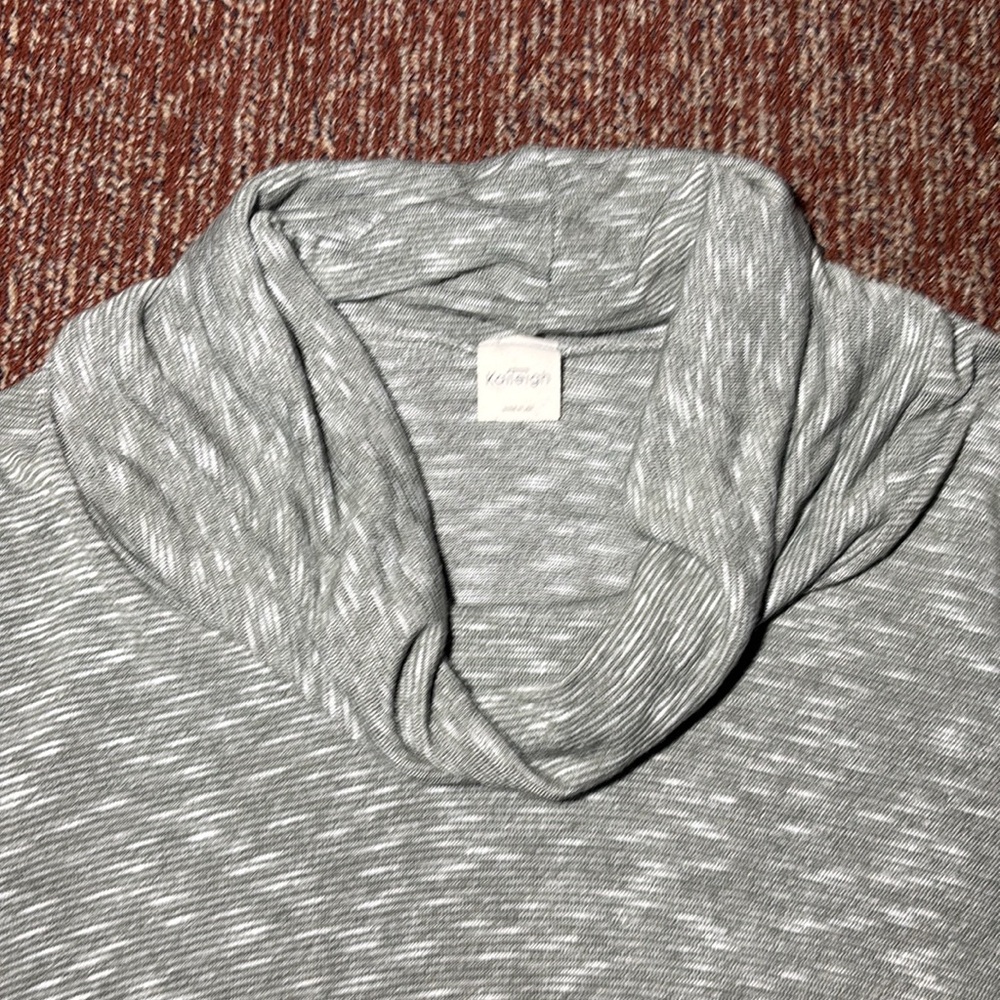 Kaileigh Light Green Gray Cowl Neck relaxed fit tunic loose fit 3/4 sleeve top - Picture 5 of 12